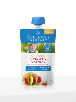 Bellamy’s Organic Apple & Fig Oatmeal – 120g (For Babies 4+ Months)